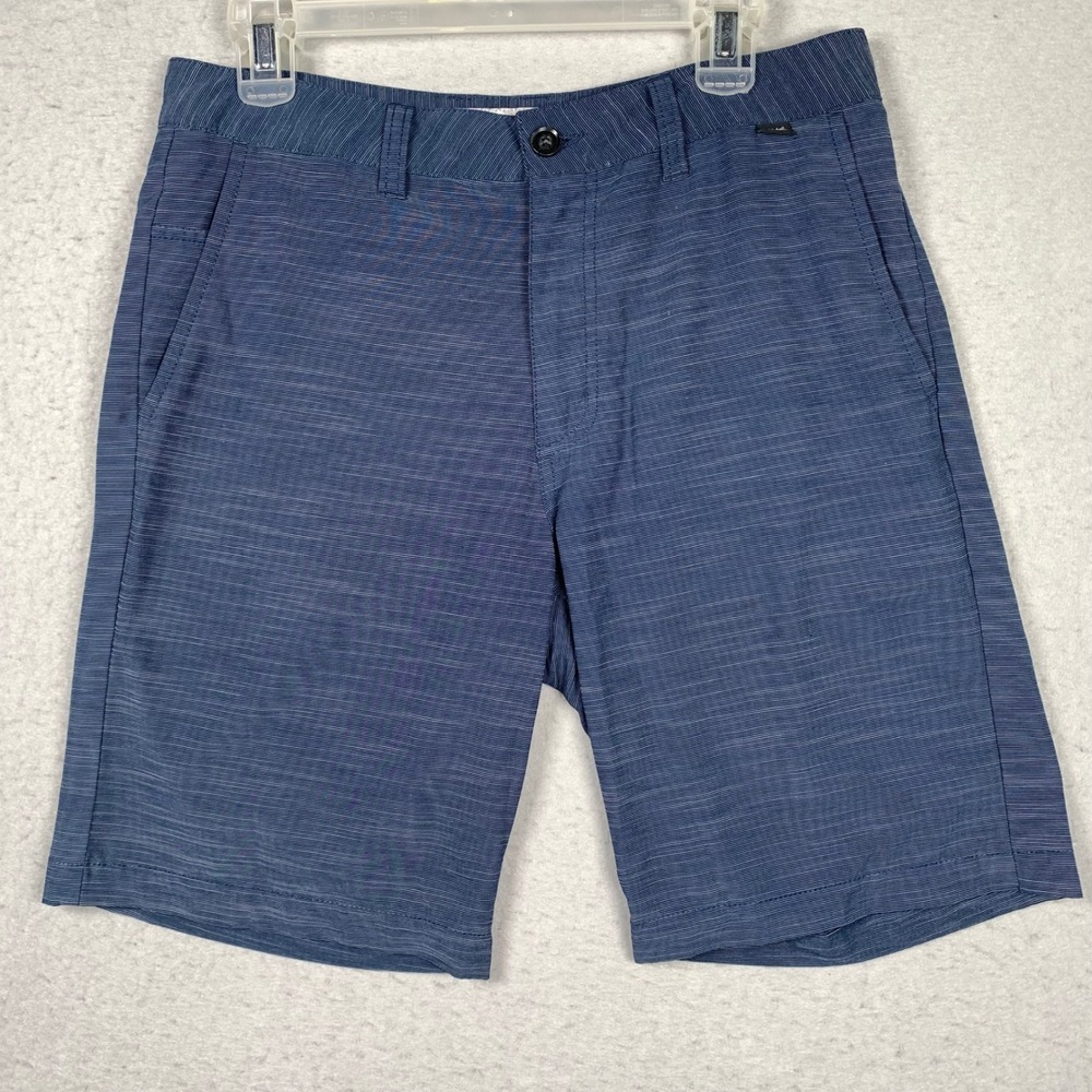 Travis Mathew Hybrid Shorts Mens 32 Blue Micro Stripe Performance Stretch Golf